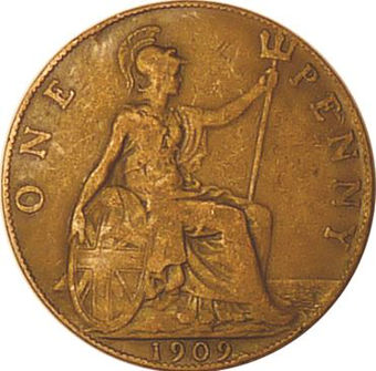Picture of Edward VII, Penny 1909 Very Good