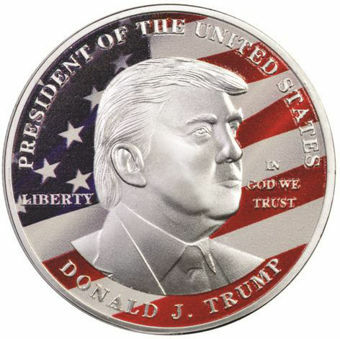 Picture of United States of America, Trump RWB Silver Coloured Medal