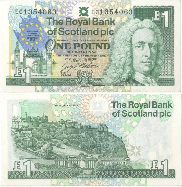 Picture of Royal Bank Scotland EU £1 1992 Unc