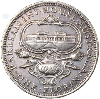 Picture of Australia, Florin 1927 Can Very Fine