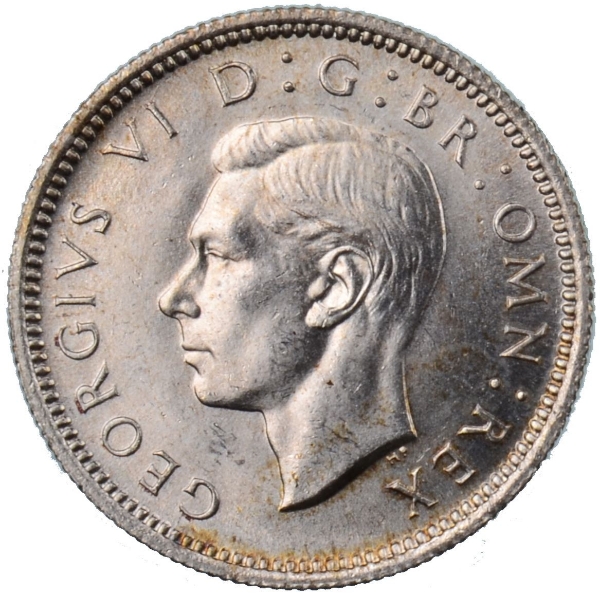 Picture of George VI, Sixpence 1946 Choice Uncirculated