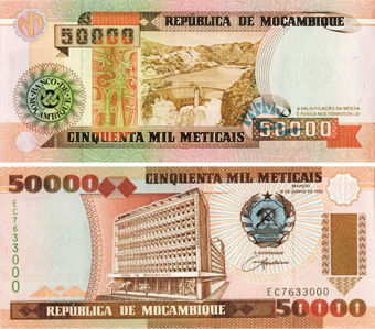 Picture of Mozambique High Value Quartet 50,000- 500,000 Meticais Unc
