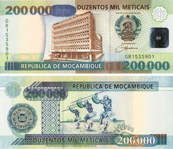 Picture of Mozambique High Value Quartet 50,000- 500,000 Meticais Unc