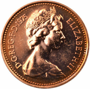 Picture of Elizabeth II, One Penny 1975 Proof