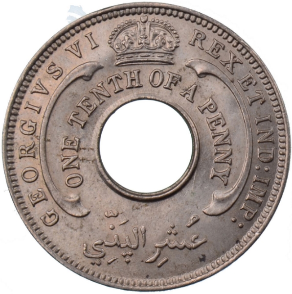 Picture of British West Africa 1/10th Penny 1940 Unc
