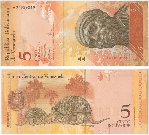 Picture of Venezuela 5 New Bolivares  P89 Unc