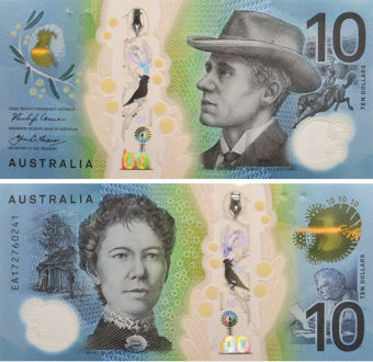 Picture of Australia 10 Dollars (2017) P63 Unc Polymer Plastic