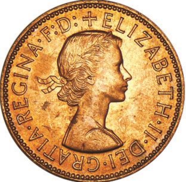 Picture of Elizabeth II, Halfpenny 1959 Brilliant Unc