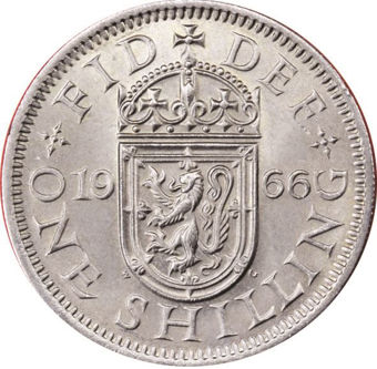 Picture of Elizabeth II, Scotland, Pair of Scottish Shillings 1966 BU