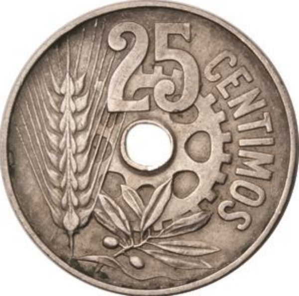Picture of Spain, Pair of Spanish Civil War (25 Centavos) Coins