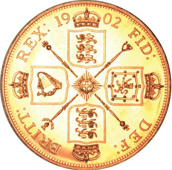 Picture of Edward VII, Patina Pattern Double Florin Copper