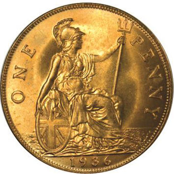 Picture of George V, Penny 1936 Brilliant Uncirculated