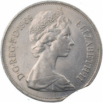 Picture of Elizabeth II, 10 Pence (clipped) 1969 Unc