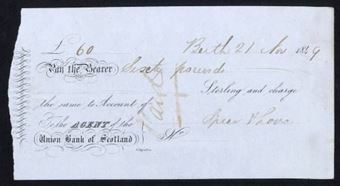 Picture of Agent of the Union Bank of Scotland, Beith (handwritten), 184(9)