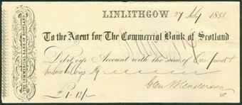 Picture of Agent for The Commercial Bank of Scotland, Linlithgow, 18(58)