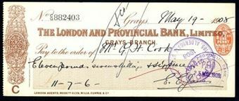 Picture of London & Provincial Bank, Ltd., Grays, 19(09)