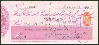 Picture of National Provincial Bank of England Ltd., Norwich, 18(902), type 11a