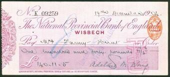 Picture of National Provincial Bank of England Ltd., Wisbech, 19(04), type 11c