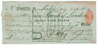 Picture of Union Bank of London, Chancery Lane, London, 18(84)