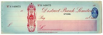 Picture of District Bank Ltd., Stone, 19(26). Unissued