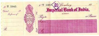 Picture of India, Imperial Bank of India, Bombay, 1940s. Unissued.