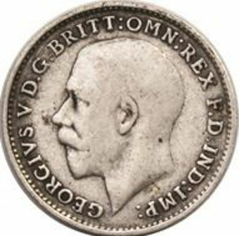 Picture of George V, Threepence 1914 (.925 Sterling Silver) Fine