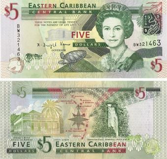 Picture of East Caribbean 5 Dollars (2008) P47