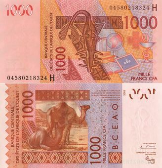 Picture of Niger (as W African States) 1000 Francs 2004 P615H Unc
