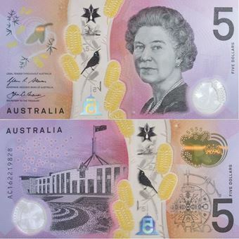 Picture of Australia 5 Dollars 2016 P62  Polymer Plastic