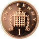 Picture of Elizabeth II, One Penny 1989 Proof
