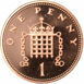 Picture of Elizabeth II, One Pence 1990 Proof