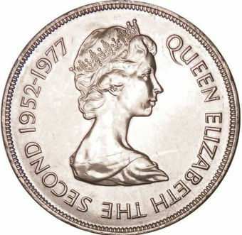 Picture of Jersey, Twenty-five Pence (Crown) 1977 Unc Cupro-nickel