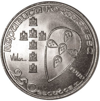 Picture of Portugal, 250 Escudos 1989 850th Anniversary of founding
