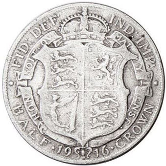 Picture of George V, Halfcrown (Sterling Silver) 1916 Fine