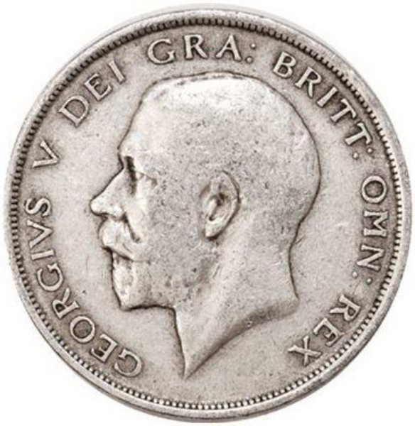 George V_Halfcrown_Sterling_Silver_1918_Fine_obv