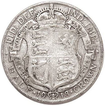 George V_Halfcrown_Sterling_Silver_1918_Fine_rev