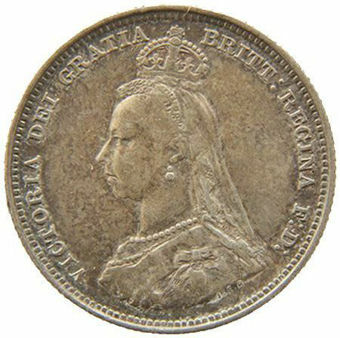 Queen_Victoria_1887_Silver_Shilling_Obv