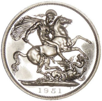 Picture of George VI, Crown (Festival of Britain) 1951 Prooflike cupronickel (boxed)