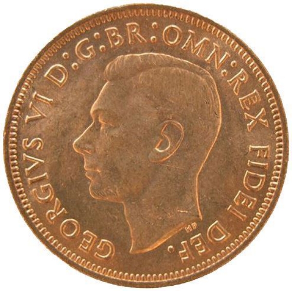 Picture of George VI, Halfpenny 1952 Brilliant Unc