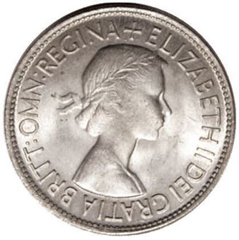 Picture of Elizabeth II, Halfcrown Uncirculated, 1953