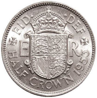 Picture of Elizabeth II, Halfcrown Uncirculated, 1953