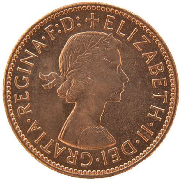 Picture of Elizabeth II, Halfpenny 1958 Brilliant Unc