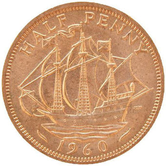 Picture of Elizabeth II, Halfpenny 1960 Brilliant Unc