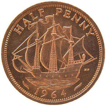 Picture of Elizabeth II, Halfpenny 1964 Brilliant Unc