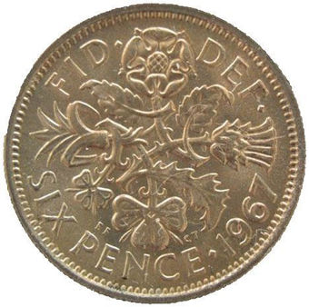 Picture of Elizabeth II, Sixpence 1967 Brilliant Unc