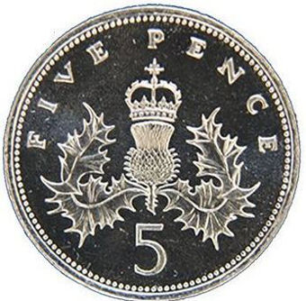 Picture of Elizabeth II, Five Pence 1987 Brilliant Unc