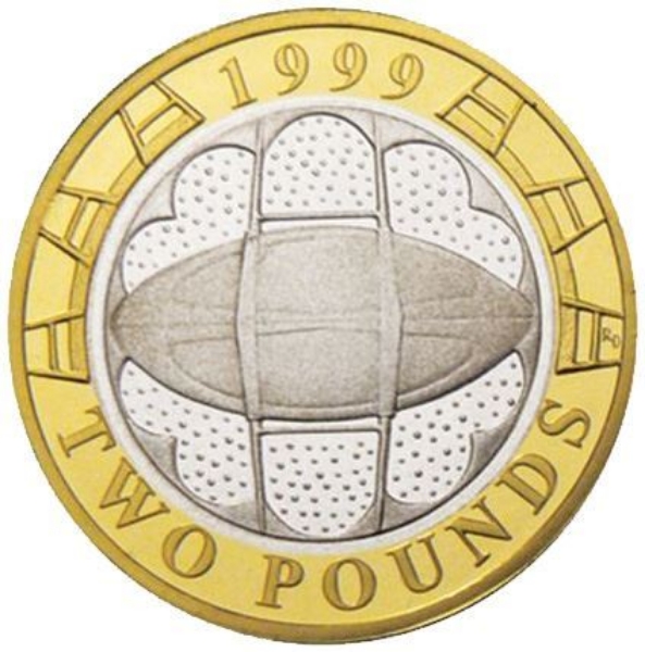 Picture of Elizabeth II, £2 (Rugby World Cup) 1999 Proof Sterling Silver