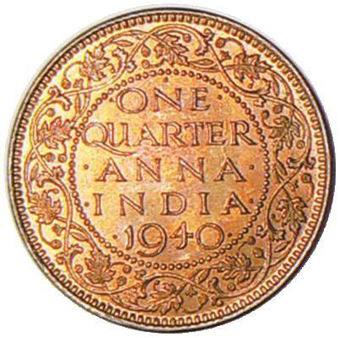 Picture of India, George VI 1/4 Anna 1940 Uncirculated