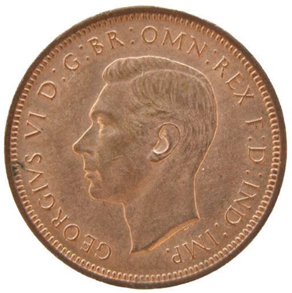 Picture of George VI, Halfpenny 1944 Brilliant Unc