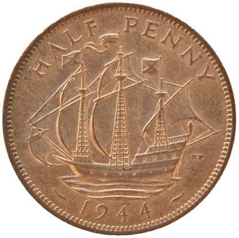 Picture of George VI, Halfpenny 1944 Brilliant Unc